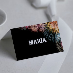 Segnaposto personalizzati per Capodanno Modello segnaposto per Capodanno Segnaposto modificabili Festa di Capodanno Avvolgi tovaglioli Etichette con nome modificabili Cena