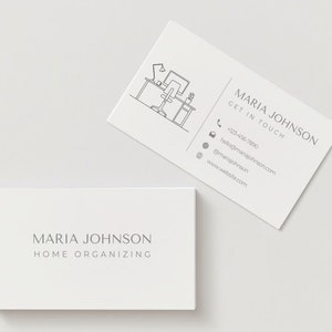 Home Organizing Business Card Template Home Organisierende Visitenkarte Home Design Business Card Canva Template Bearbeitbare Karte Canva Template