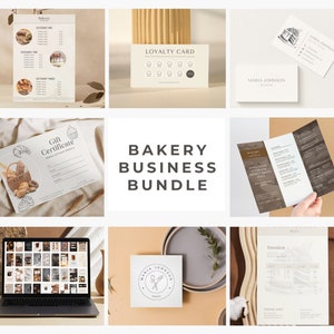 Bäckerei Branding Kit für Canva Baker Business Bundle Vorlage Bäckerei Visitenkarte Baker Instagram Template Baker Logo Design Kuchen Rechnung