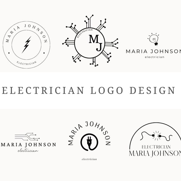 Electrician Logo Design Canva 6 Customizable Electrician Logos Electronics Logo Editable Electricity Logo Business Wireman Logo Template