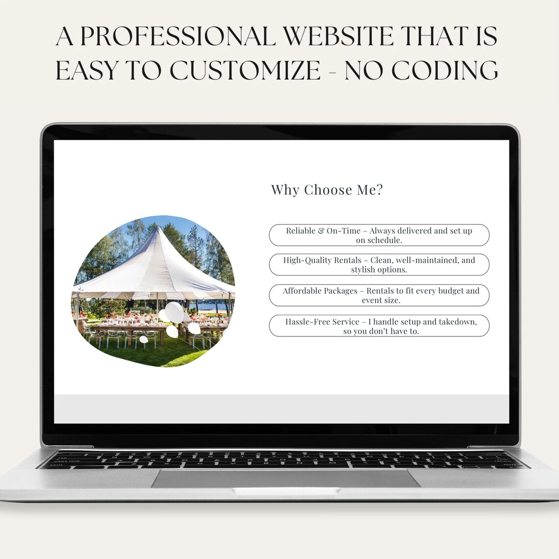 Party Rental Website Template, Event Design (canva) Etsy