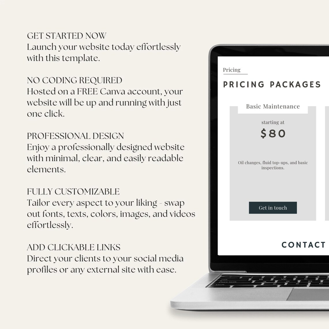 Car Mechanic Website Template Auto Repair Canva Template (digital) Etsy