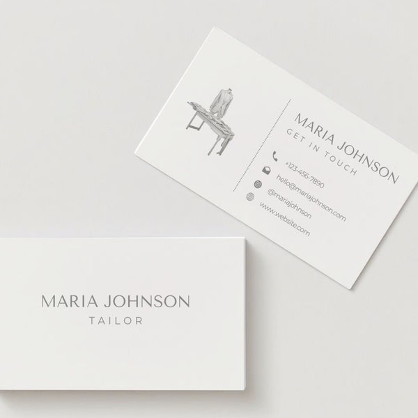 Tailor Business Card Template Tailor Calling Card Outfitter Business Card Canva Template Fashion Designer Card Editable Card Canva Template