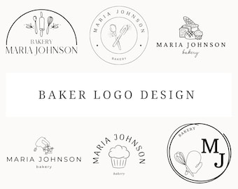 Baker Logo Design Canva 6 Customizable Pastry Chef Logos Bakery Logo Editable Patissier Logo Business Baker Logo Template