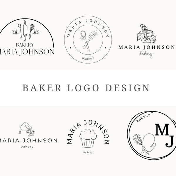 Baker Logo Design Canva 6 Customizable Pastry Chef Logos Bakery Logo Editable Patissier Logo Business Baker Logo Template