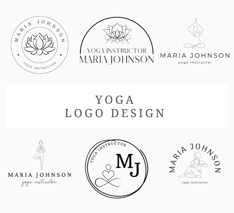 Yoga Logo Design Canva 6 Customizable Yoga Instructor Logos Yoga Logo ...