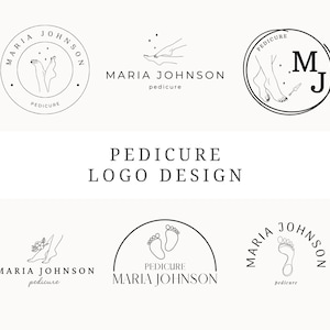 Pedicure Logo Design Canva 6 Aanpasbare Pedicurist Logo's Pedicure Logo Bewerkbaar Podologie Logo Voet Logo Cosmetische Sjabloon Logo Schoonheid