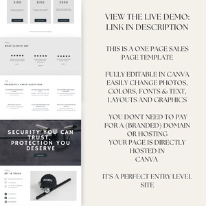 May include: A digital marketing template for a security company. The template is fully editable in Canva and includes a call to action to view a live demo. The text on the template reads "Security You Can Trust, Protection You Deserve".