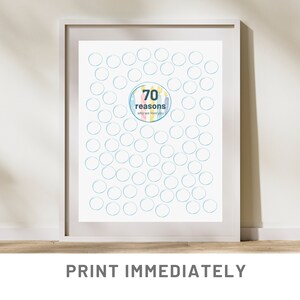 70th Message Board 70 Birthday Sign 70 Reasons Why We Love You Birthday Printable Birthday Decoration 70th Birthday Guestbook Alternative
