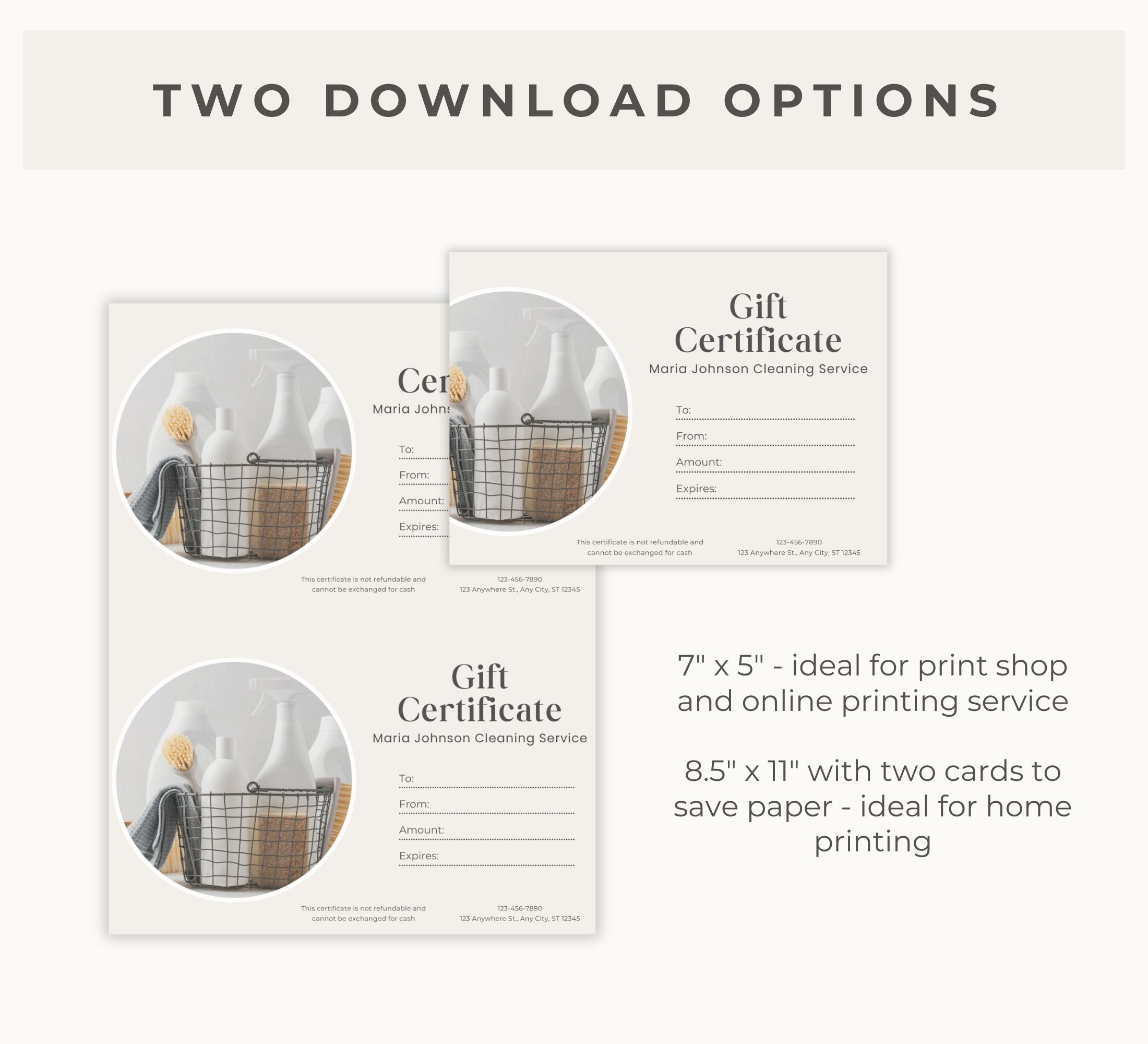 Cleaning Service Gift Certificate Template Canva Cleaning Business Gift