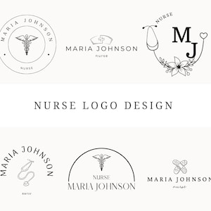 Verpleegster Logo Ontwerp Canva 6 Aanpasbare Verpleegkundige Logo&#39;s Gezondheidswerk Logo Bewerkbare Verpleegkundige Logo Zakelijke Verpleegkundige Branding Logo Sjabloon Verpleegkundige