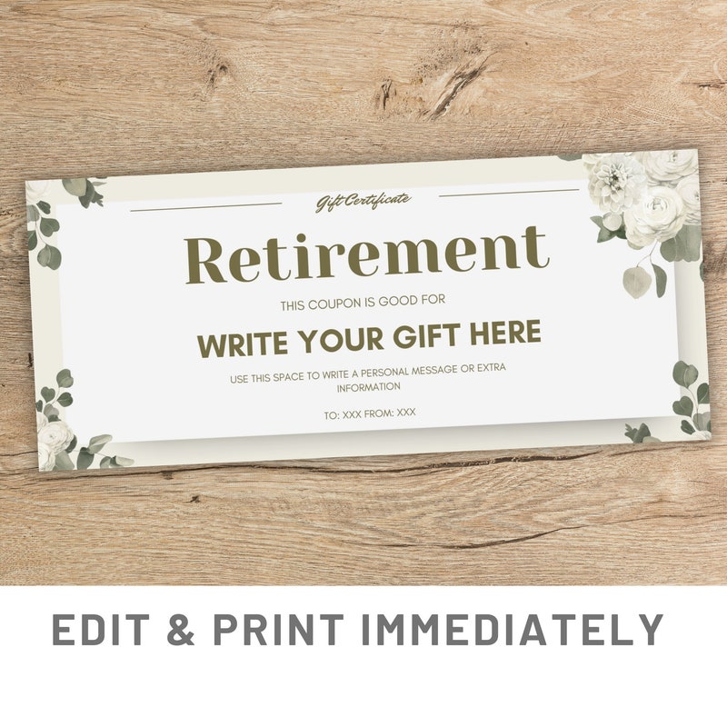 Printable Retirement Card - Etsy