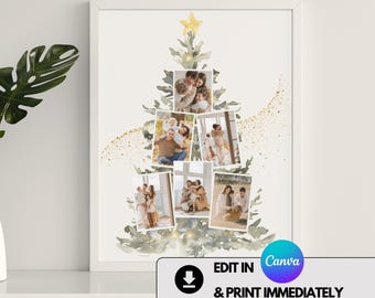 Benutzerdefinierte Weihnachtsgeschenk Vorlage Canva Weihnachten Collage Druckbare Weihnachten Last Minute Geschenk Bilderrahmen Personalisierte Weihnachtsgeschenk Foto
