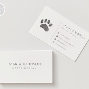 Veterinarian Business Card Template Veterinarian Calling Card Business Card Canva Template Vet Card Editable Card Canva Template