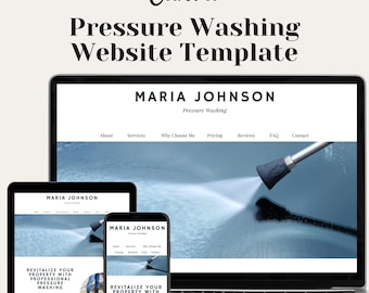 Pressure Washing Website Template | Cleaning Business Canva Landing Page (Digital)