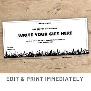 Konzert Geschenk Coupon Bearbeitbarer Gutschein Template Canva Festival Geschenkgutschein Konzert Geburtstagsgeschenk Konzertticket Custom Show Voucher