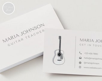 Guitarist Business Card Template, Editable Canva Design (Digital Download)