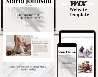 May include: Website template for a psychologist, featuring a woman meditating on a bed with a candle, text that says "Supporting Your Mental Wellbeing", and a call to action to "Start Your Journey to Better Mental Health Today!"