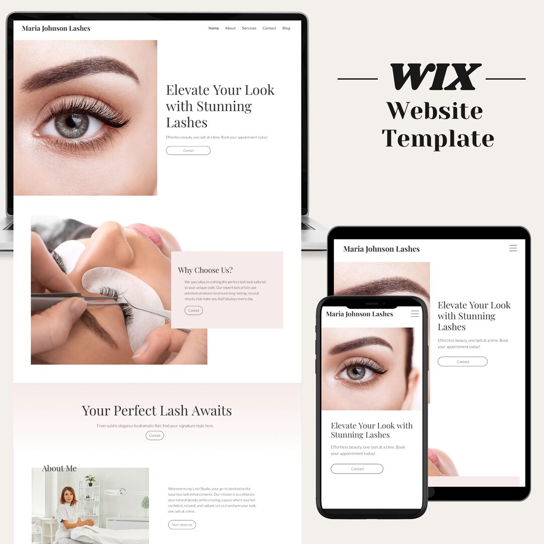 Lash Studio Wix Website Template Lash Template Beauty Studio Wix Design ...