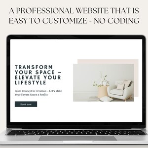 Interior Design Website Template, Canva Landing Page (Digital) image 6