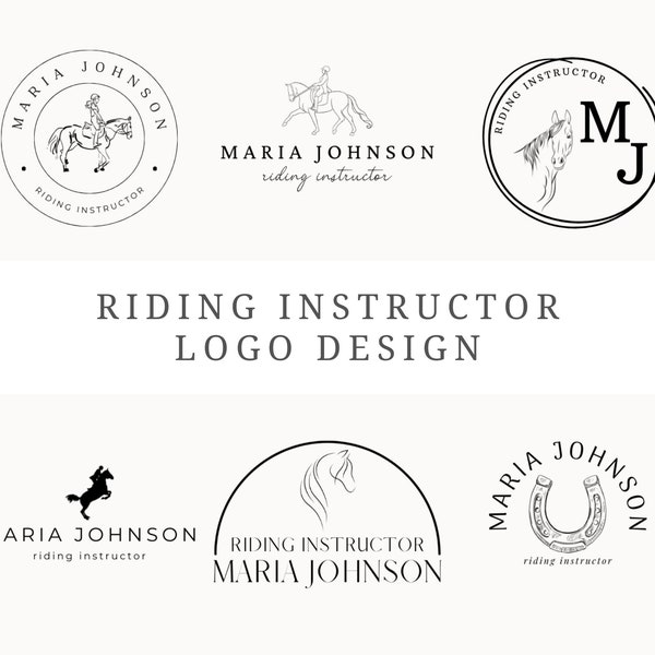 Horse Logo Design Canva 6 Customizable Horseback Riding Logo Riding Instructor Logo Editable Equestrian Logo Jockey Logo Rider Logo Horseman