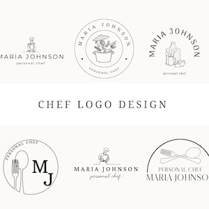 Création de logo de chef cuisinier Logos de chef personnels personnalisables Canva 6 Logo de chef privé Logo de chef privé modifiable Modèle de logo de marque chef d'entreprise