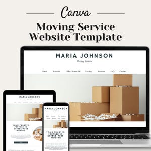 Moving Company Canva Website Moving Service Website Template Mover Landing Page Relocation Service One Page Website Removalist Website