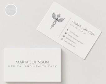 Nurse Business Card Template | Editable Healthcare Calling Card (Canva)