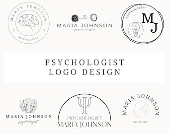 Psychologist Logo Design Canva 6 Customizable Therapist Logos Mental Health Logo Editable Psychology Logo Therapy Logo Brain Health Template