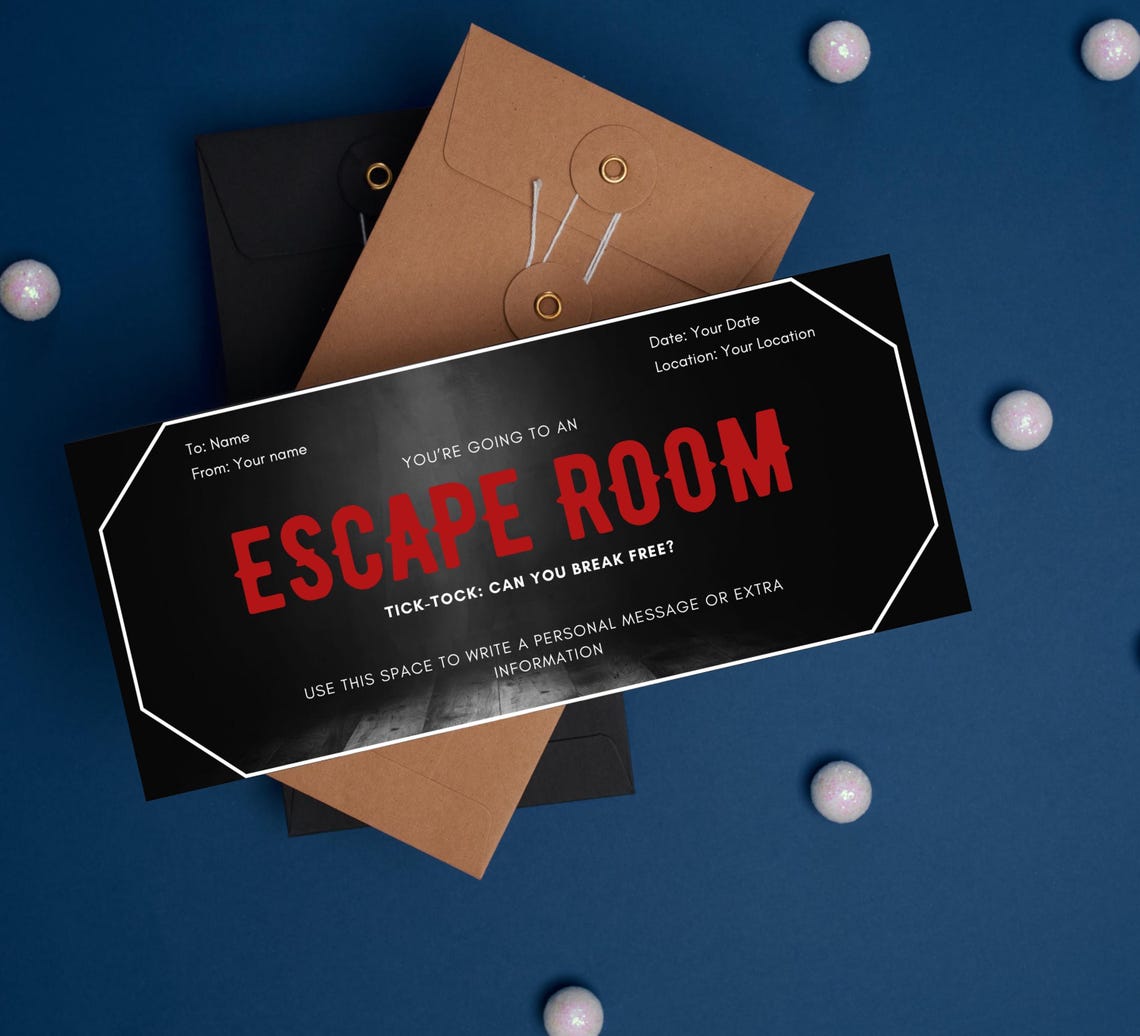 Escape Room Ticket Bundle Canva 3 Escape Room Gift Coupons Custom Gift ...