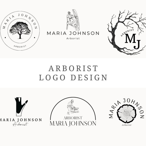 Arborist Logo Design Canva 6 Customizable Tree Logos Tree Trimming Logo Editable Tree Surgeon Logo Business Tree Climber Template