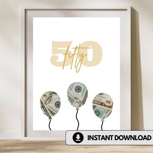 Geldgeschenk 50. Geburtstagsgeschenk 50. Bargeschenk Kreatives Geld Geschenkidee 50. Geburtstagsgeschenk DIY Geld Last Minute Geschenk Kreatives Geburtstagsgeschenk