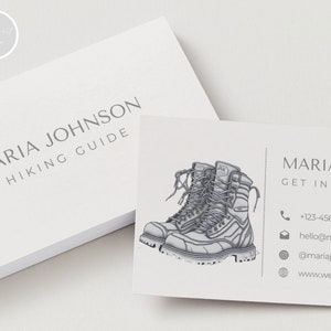 Wanderführer Business Card Template Printable Visitenkarten Vorlage Wanderführer Calling Card Bergführer Bearbeitbare Karte Canva Template