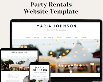 Party Rentals Canva Website Party Tent Website Template Event Rental Landing Page Party Equipment Website One Page Party Decor Website