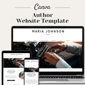 Websitesjabloon auteur | Canva-bestemmingspagina (digitale download)