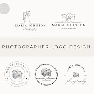 Logotipo do fotógrafo Design 5 Logotipos de fotografia com marca d'água personalizável Logotipo da câmera Logotipo de fotografia editável Canva Logotipo desenhado à mão para negócios
