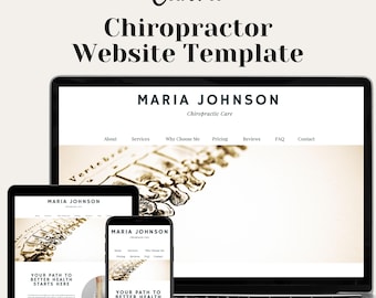 Chiropractor Website Template, Canva Landing Page (Digital)