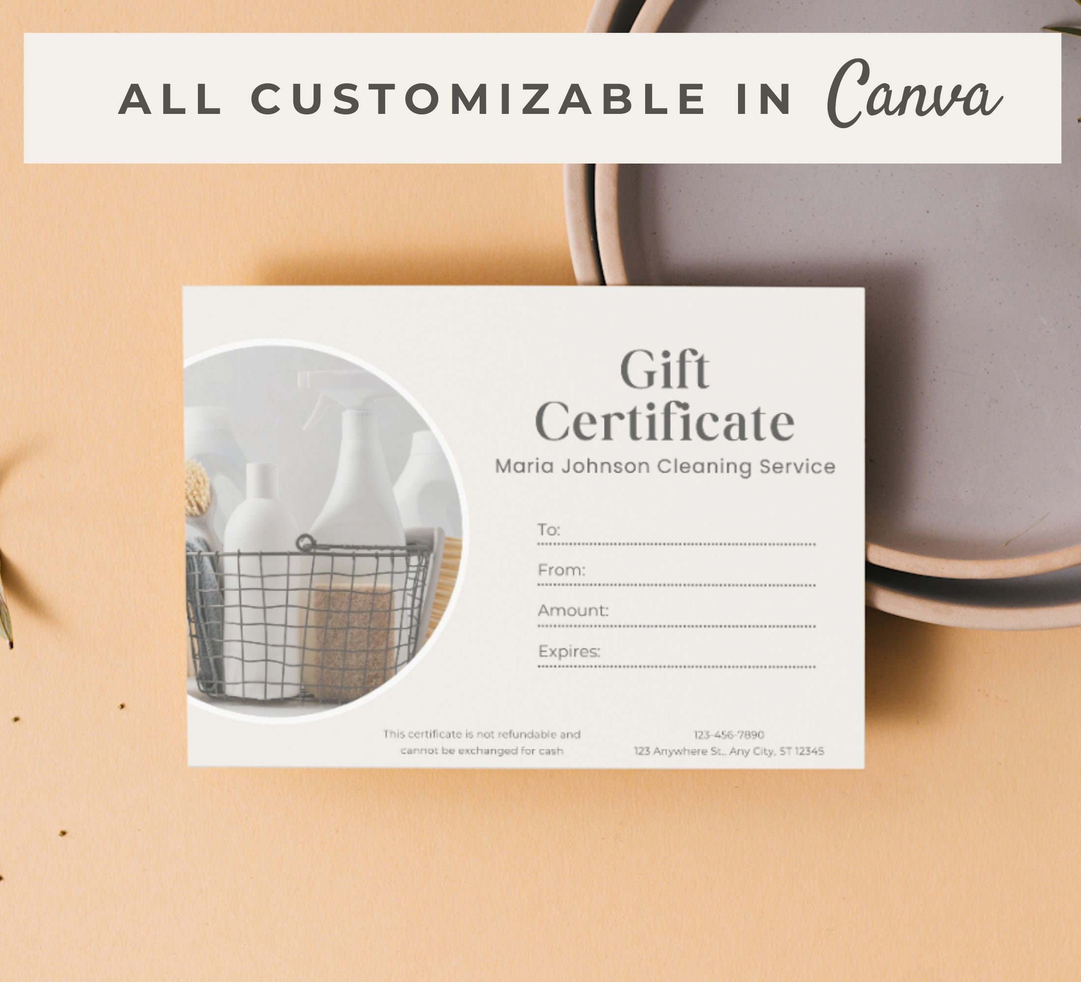Cleaning Service Gift Certificate Template Canva Cleaning Business Gift