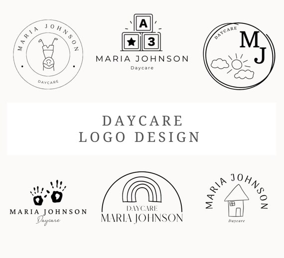 Daycare Logo Design Canva 6 Customizable Kids Logos Preschool Logo Editable Daycare Logo Education Logo Children Logo Template