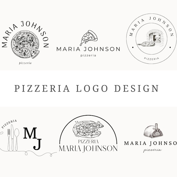 Pizzeria Logo Design Canva 6 Customizable Pizza Logos Restaurant Logo Editable Pizza Logo Business Pizzeria Branding Pizzeria Logo Template