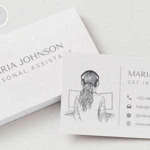 Persönlicher Assistent Visitenkarte Vorlage Druckbare Visitenkarte Virtueller Assistent Calling Card Bearbeitbare Karte Canva Template Assistent Card