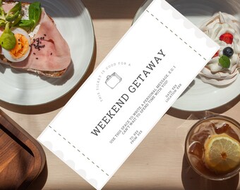 Weekend Getaway Coupon: Editable Travel Voucher (Canva Template)