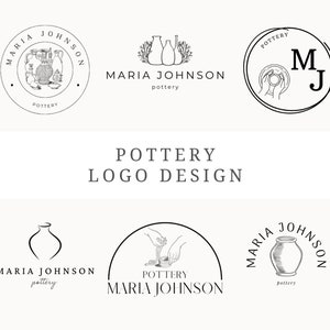 Diseño de logotipo de cerámica Canva 6 Logotipos de Potter personalizables Logotipo de arcilla Logotipo de artista de cerámica editable Logotipo de ceramista Plantilla de ceramista de alfarero