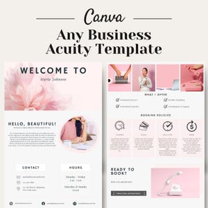 Modèle de programmation Acuity rose Modèle de programmation Canva Acuity pour site Web de marque Bannières bien-être Acuity Booking Acuity rose