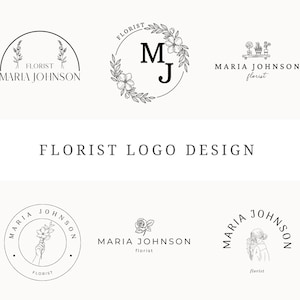 Florist Logo Design Canva 6 Customizable Watermark Florist Logos Floral Logo Editable Florist Logo Business Florist Branding Logo Template