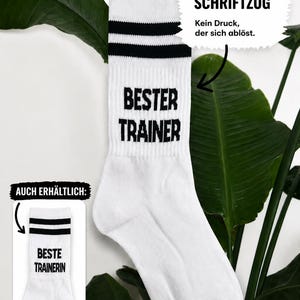 Bester Trainer Beste Trainerin Baumwolle bestickte Tennis Socken personalisiertes Geschenk Geburtstag Trainer Fußball Sport Tennis afbeelding 1