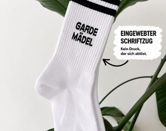 Garde Mädel Fasching Fastnacht Baumwolle personalisierbare bestickte Tennis Socken Geschenk Geburtstag Auftritt Team Sport Garde Tanz