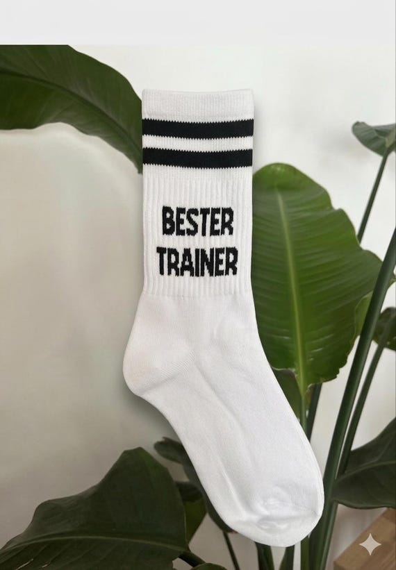 Bester Trainer Beste Trainerin Baumwolle bestickte Tennis Socken personalisiertes Geschenk Geburtstag Trainer Fußball Sport Tennis