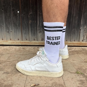 Bester Trainer Beste Trainerin Baumwolle bestickte Tennis Socken personalisiertes Geschenk Geburtstag Trainer Fußball Sport Tennis afbeelding 6