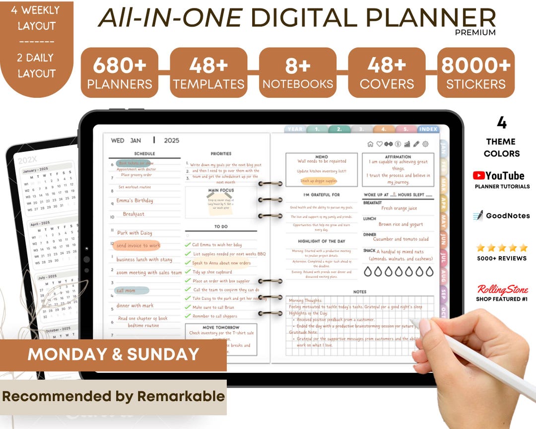 Templates Pack for Remarkable Tablets, eInk templates, hyperlinked PDF ...